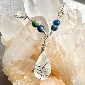 Seaglass + Lapas Crystal Chain Choker